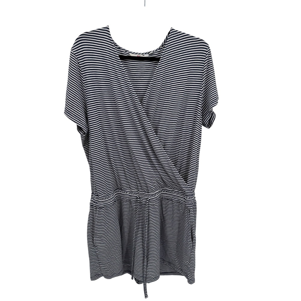 Vineyard Vines Women's Size XL Wrap Romper Shorts Navy White‎ Striped